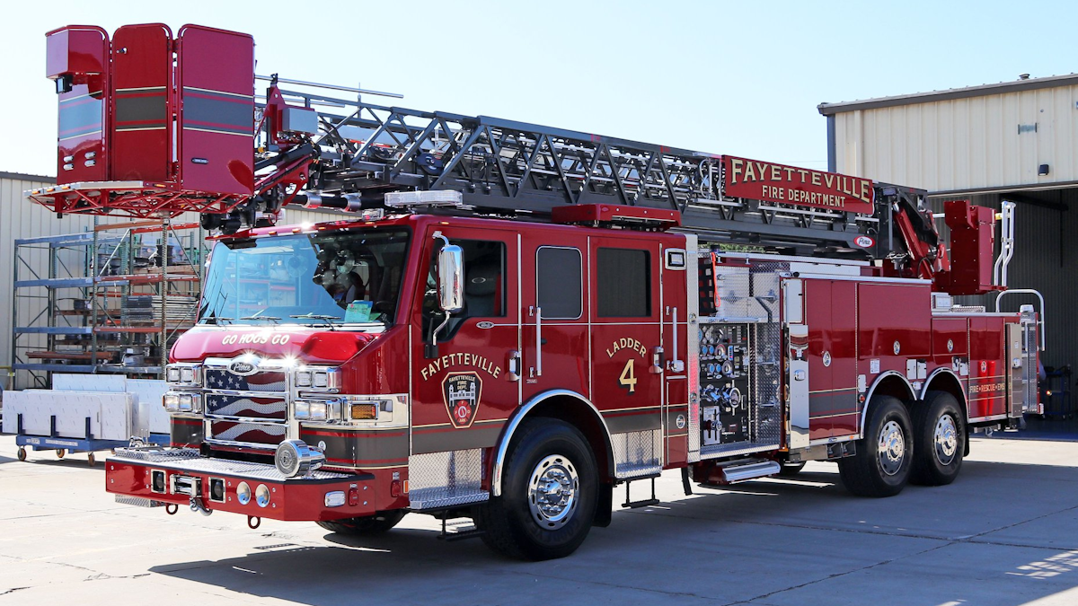 Fayetteville AR Fire Department Ascendant Platform Ladder Truck