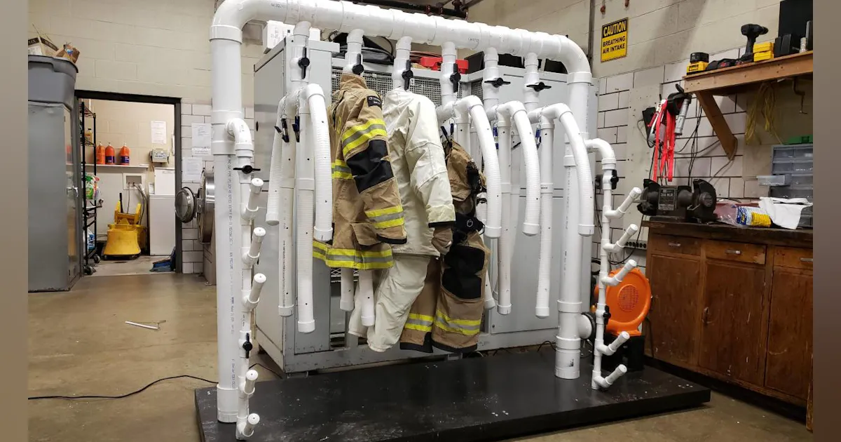 Xenia OH Division Of Fire Homemade Laundry PPE Drying Rack Firefighters ...