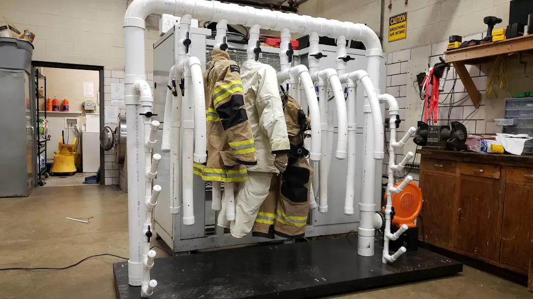 Xenia OH Division Of Fire Homemade Laundry PPE Drying Rack Firefighters ...