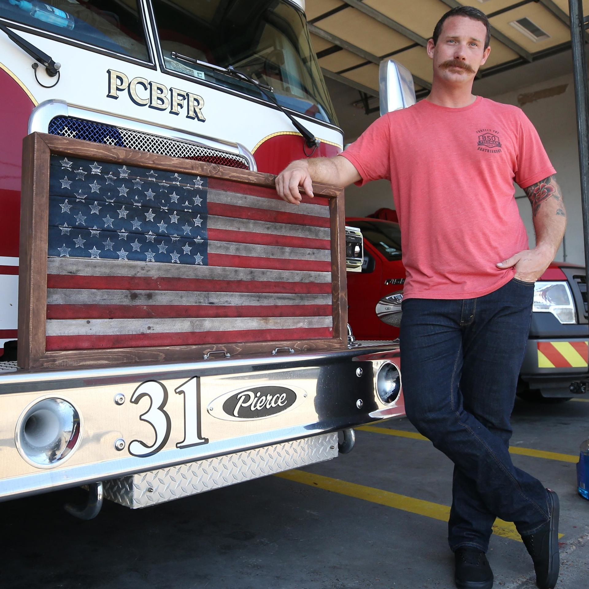 Panama City FL Firefighter Turns Old Hoses into American Flags Firehouse