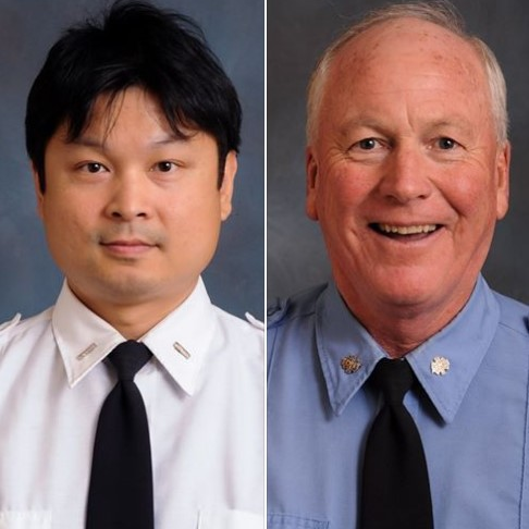 FDNY Lt. Raymond Wang (left) and EMT Liam Glinane.