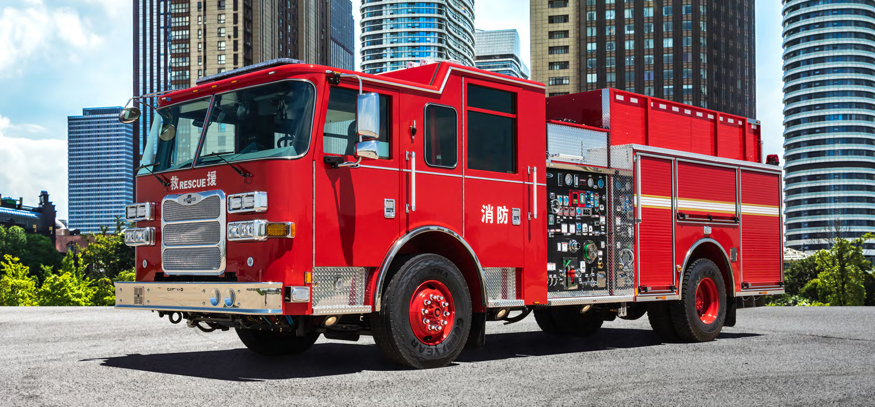 Pierce Manufacturing Introduces New Ultra Highrise Pumper At China Fire   China Pumper 10.16.19.5da8dd35870a0 