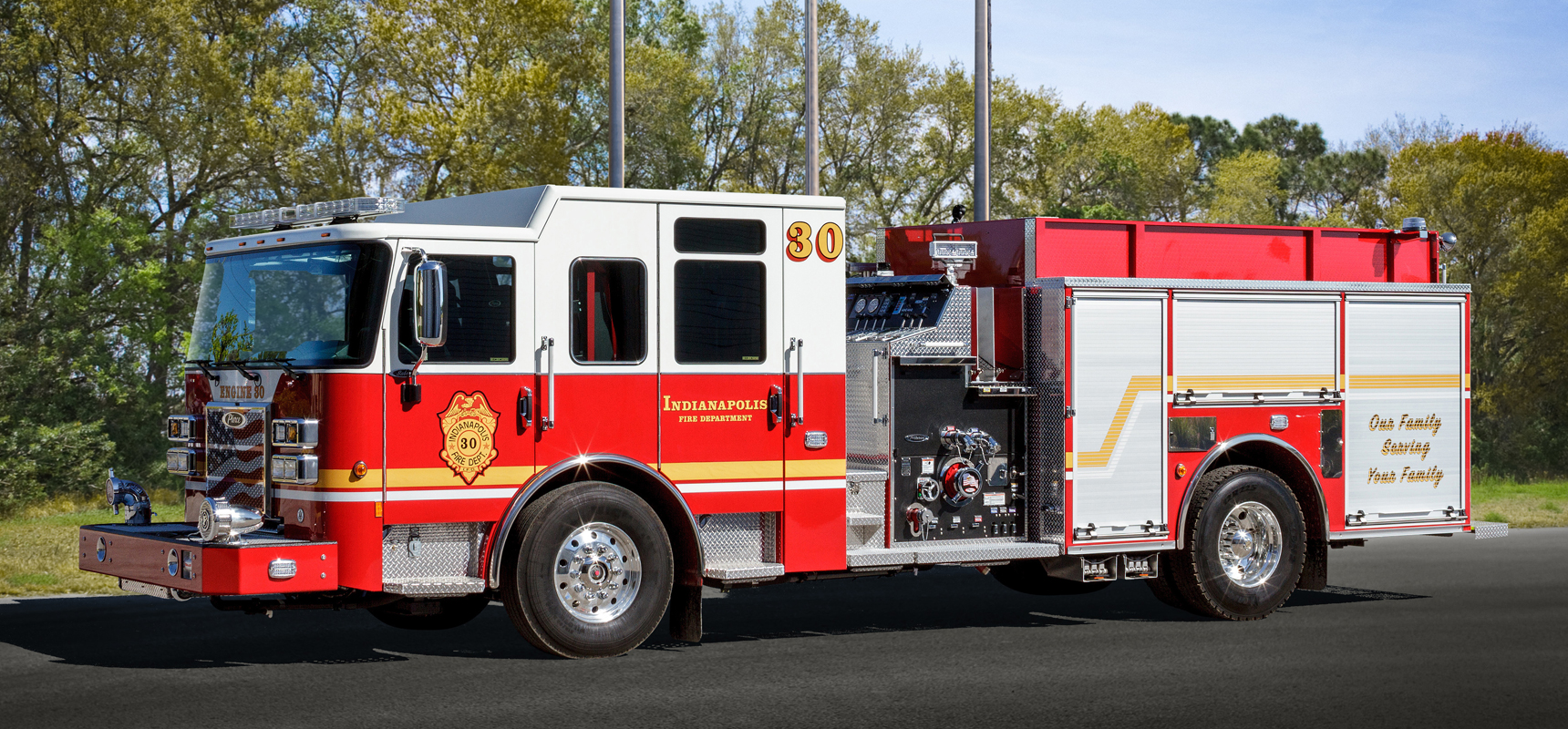 Photo caption: Pierce Manufacturing has secured an order and begun production on 11 custom fire apparatus for the Indianapolis Fire Department including Pierce Saber Pumpers, Enforcer Ascendant 110&rsquo; Heavy-Duty Aerial Platforms, an Enforcer 105&rsquo; Heavy-Duty Aerial Ladder, a Velocity Heavy-Duty Walk-In Rescue, and a Ford F-550 Tactical Support Unit.