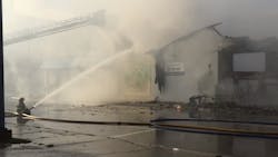 Two Alpena, MI, firefighters were injured while battling a blaze at a Habitat for Humanity ReStore building Sunday. Two Alpena, MI, firefighters were injured while battling a blaze at a Habitat for Humanity ReStore building Sunday.