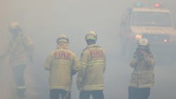 Twenty firefighters have been injured battling bush fires in New South Wales, Australia, since last week.