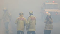 Twenty firefighters have been injured battling bush fires in New South Wales, Australia, since last week. Twenty firefighters have been injured battling bush fires in New South Wales, Australia, since last week.