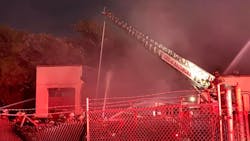 Two Baltimore City firefighters were injured while battling a two-alarm blaze Monday. Two Baltimore City firefighters were injured while battling a two-alarm blaze Monday.