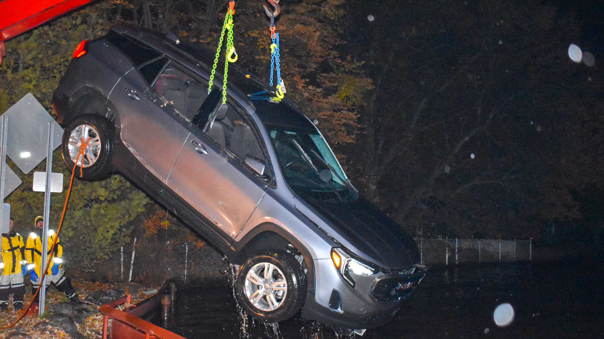 Chesterfield Township, MI, firefighters helped police rescue a suicidal teen who drove into a lake late Sunday.