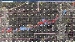 A damage assessment map in the aftermath of tornadoes that hit the Dallas-Fort Worth area Oct. 20.