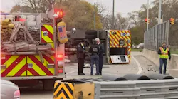 A Detroit Fire Department advanced life support ambulance crashed on its side after it was stolen from a station Sunday.