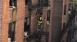 Twelve FDNY units responded to a fire on the sixth floor of a seven-story building in the Bronx on Monday.