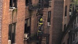 Twelve FDNY units responded to a fire on the sixth floor of a seven-story building in the Bronx on Monday. Twelve FDNY units responded to a fire on the sixth floor of a seven-story building in the Bronx on Monday.