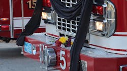 A procession passed the McKeon Road Fire Station, where fallen Worcester, MA, Lt. Jason Menard was assigned to Ladder 5, Group 2, on its way to Mercadante Funeral Home. A procession passed the McKeon Road Fire Station, where fallen Worcester, MA, Lt. Jason Menard was assigned to Ladder 5, Group 2, on its way to Mercadante Funeral Home.