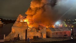 Broward County, FL, firefighters spent about four hours early Saturday battling flames aboard two luxury yachts that caused nearly $20 million in damage. Broward County, FL, firefighters spent about four hours early Saturday battling flames aboard two luxury yachts that caused nearly $20 million in damage.