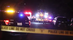Police and emergency vehicles were on the scene of a mass shooting Sunday in southeast Fresno, CA. At least four people were killed and six others wounded.