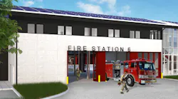 An artist's representation shows the plans for a proposed fire station and training center that is a joint venture between Hayward, CA, and the Chabot-Las Positas Community College District.