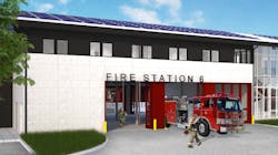An artist&apos;s representation shows the plans for a proposed fire station and training center that is a joint venture between Hayward, CA, and the Chabot-Las Positas Community College District.