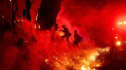 Firefighters work to control flames Friday from a backfire during the Maria fire in Santa Paula, CA. Firefighters work to control flames Friday from a backfire during the Maria fire in Santa Paula, CA.