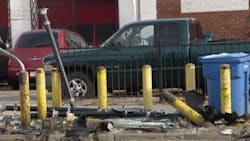 Four Chicago firefighters were hurt and a woman was critically injured after the brakes on an apparatus failed and struck another vehicle Sunday. Four Chicago firefighters were hurt and a woman was critically injured after the brakes on an apparatus failed and struck another vehicle Sunday.