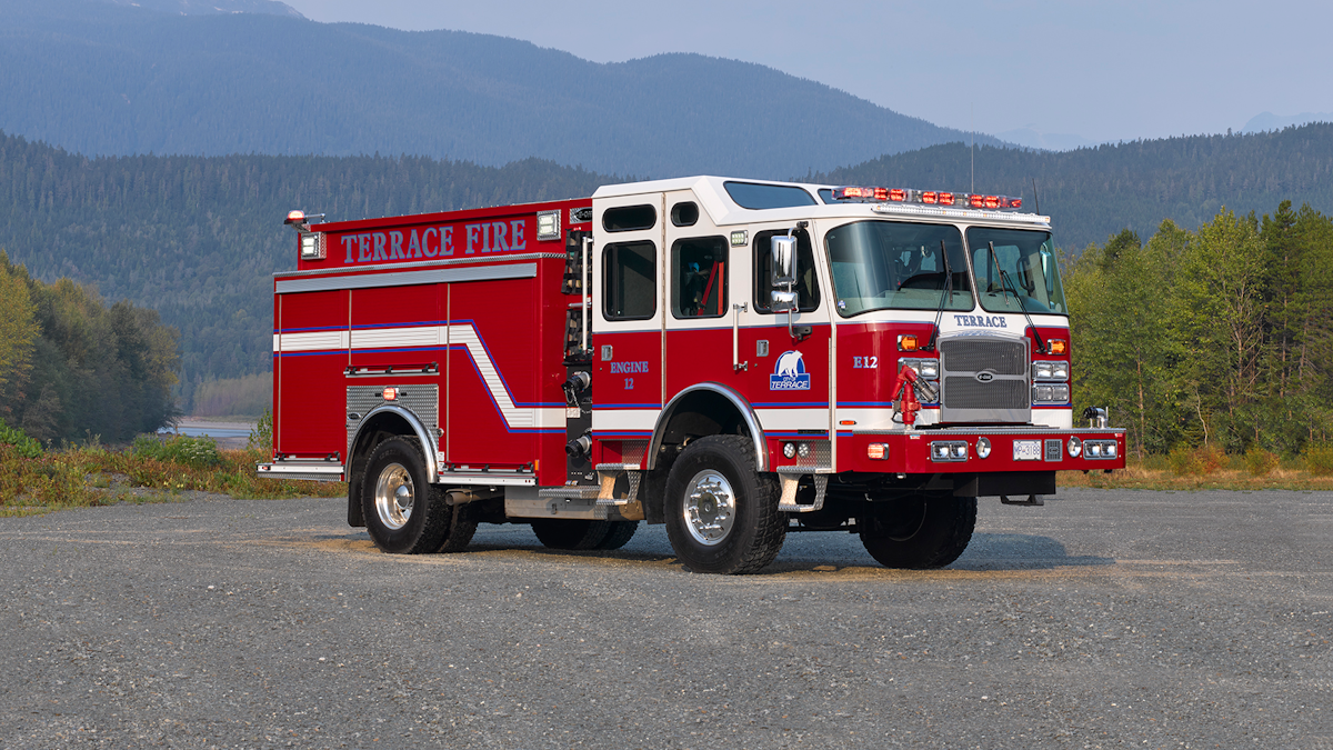 Terrace British Columbia Fire Department Delivery New Fire Truck