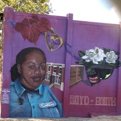 A new mural honors the memory of Baltimore firefighter Racheal Wilson, who died nearly 12 years ago.