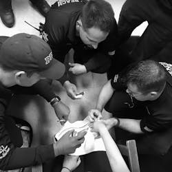 Delray Beach, FL, firefighters used a special ring cutting tool after a woman couldn't remove her wedding and engagement bands from her middle finger. Delray Beach, FL, firefighters used a special ring cutting tool after a woman couldn't remove her wedding and engagement bands from her middle finger.