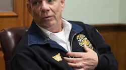 Worcester, MA, Fire Chief Michael Lavoie talks about the creation of a task force regarding firefighter safety at City Hall on Friday, Nov, 23, 2019.