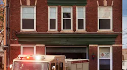 A piece of apparatus exits Fire Station No. 4 in Schenectady, NY, in this undated photo.