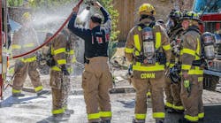 Grand Prairie, TX, Fire Department crew are required to go through mandatory personal exposure reduction (decon) with the department&rsquo;s decon system to immediately stop the off-gassing of PPE.