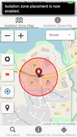 When the developers of the AskRail app added GIS functionality, they paved the way for the app to supply distances that would be associated with the possible evacuation of an area that surrounds an incident. When the developers of the AskRail app added GIS functionality, they paved the way for the app to supply distances that would be associated with the possible evacuation of an area that surrounds an incident.