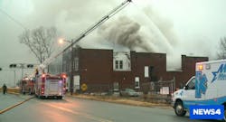 Fire tore through the East St. Louis apartment building Saturay morning.