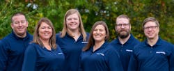 Clean Air Concepts&apos; new team members, from left to right: Matt Kinkade, Kerry Stanforth, Heather Lester, Meghan Keough, Sam Broze and Eric Reising.