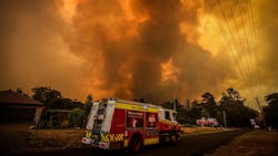 Firefighters battles a bushfire near Bargo, Sydney, Australia on Dec. 21.