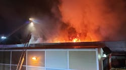 Firefighters from 20 different fire companies from New Jersey and New York battled a massive five-alarm blaze at a commercial building in Mahwah, NJ, on Christmas.