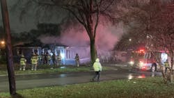 Three Birmingham, AL, firefighters were injured Tuesday in a roof collapse as they battled a house fire in Norwood.