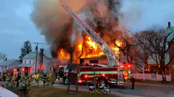 Firefighters from three counties battled a blaze at the post office in Burkittsville, MD, on Sunday.