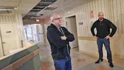 Rich McDonald (left) and Chris Dorval are recovering addicts who will manage ARK Behavioral Health&apos;s proposed treatment and recovery facility in Canton, MA, that would have a special wing for first responders.