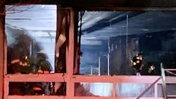 Washington, D.C., firefighters battled a two-alarm fire at a five-story, senior living building early Sunday. Washington, D.C., firefighters battled a two-alarm fire at a five-story, senior living building early Sunday.