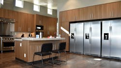 A gourmet kitchen awaits the culinary talents of firefighters at Lake Travis, TX, Fire Rescue’s sixth station that opened Tuesday. A gourmet kitchen awaits the culinary talents of firefighters at Lake Travis, TX, Fire Rescue’s sixth station that opened Tuesday.