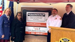 New Haven-Adams Township, IN, Fire Department unveiled Indiana's 22nd Safe Haven Baby Box on Sunday. New Haven-Adams Township, IN, Fire Department unveiled Indiana's 22nd Safe Haven Baby Box on Sunday.
