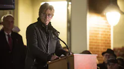 Denis Leary speaks during a ceremony commemorating the 20th anniversary of the Worcester Cold Storage Fire in Worcester, MA, on Dec 3, 2019.