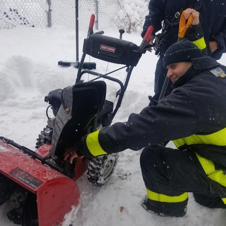 Lawrence, MA, firefighters freed a man's hand after it became stuck in his snowblower Tuesday.