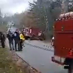A collision between two apparatus responding to a call in St.George, ME, on Thursday injured firefighters from two departments, St. George and Owls Head.