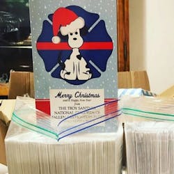 This year's card that Troy Santner will be sending out to the children of fallen firefighters. This year's card that Troy Santner will be sending out to the children of fallen firefighters.