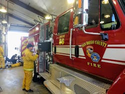 A new San Diego County Fire Authority brush engine is now assigned to the former Julian volunteer station where career firefighters moved in last week. A new San Diego County Fire Authority brush engine is now assigned to the former Julian volunteer station where career firefighters moved in last week.