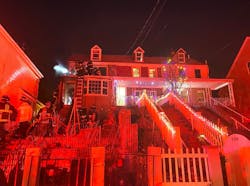 A Boston firefighter was injured battling a house fire Monday night. A Boston firefighter was injured battling a house fire Monday night.
