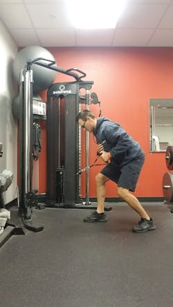 Cable row, end position Cable row, end position