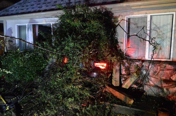 Gresham firefighters responded after a car crashed into an apartment building Saturday morning.