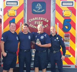 The author (right) is thankful for (from left) Capt. Anthony Morely for teaching him how to drive a ladder truck; Engineer Les Baker for teaching him how to train to live; and Capt. Lance Williams for teaching him how to be an engineer and a company officer. The author (right) is thankful for (from left) Capt. Anthony Morely for teaching him how to drive a ladder truck; Engineer Les Baker for teaching him how to train to live; and Capt. Lance Williams for teaching him how to be an engineer and a company officer.