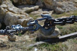 Positioning a slip hook with the back side of the hook facing downward minimizes the risk of injury to rescuers in the case of failure. Positioning a slip hook with the back side of the hook facing downward minimizes the risk of injury to rescuers in the case of failure.